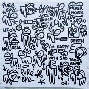Pure Evil Tattoo Flash #1 - cyclopean illuminator lurks in dark underground passage