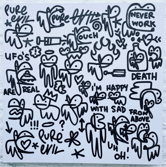 Pure Evil Tattoo Flash #1 - cyclopean illuminator lurks in dark underground passage