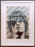 Handfinished mini print - Brian Jones - Destroy Negative Energy with the power of ROCK 'N' ROLL