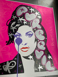 Amy Winehouse HANDFINISHED - PUREEVIL messy bubble letters