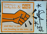 Handfinished ACBF 2021 print - Punch Nazi’s in the dick FRAMED