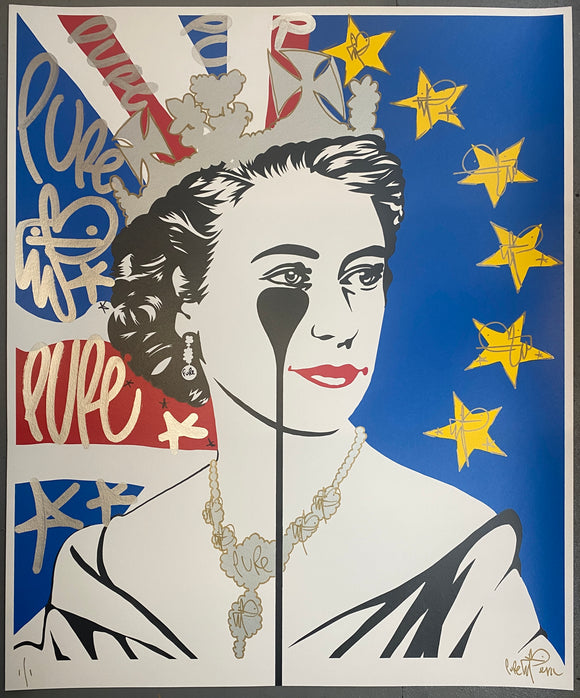 BREXIT QUEEN Handfinished - Royal gold