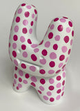 HANDFINISHED BIG BUNNY - Pink Krink Polka Dots