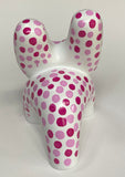 HANDFINISHED BIG BUNNY - Pink Krink Polka Dots