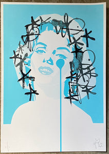 Handfinished ACBF print 2023 - Glitch Marilyn Mark Making