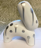 HANDFINISHED BIG BUNNY - Silver KRINK dripdots sculpture