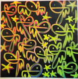 4 colour fluoro fade - Bunny Canvas