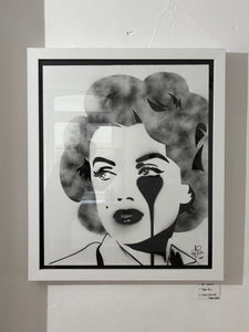 Hot Marilyn - Stencil on Paper - Framed