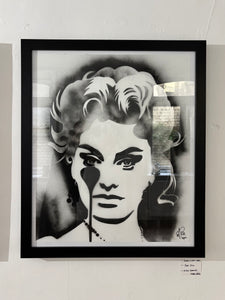 Sophia Loren - Stencil on Paper - Framed