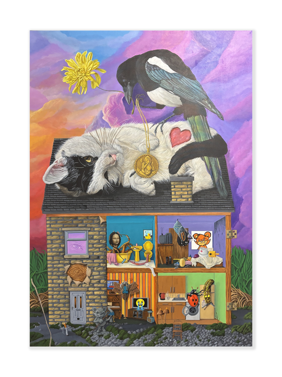 David Rohms - Maggies doll house - Acrylic on canvas – 1/1 Original