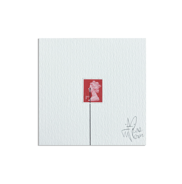 Pure Evil - First Class Queen - Screen-print on postage stamp