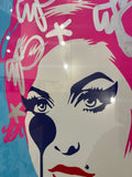 Amy Winehouse HANDFINISHED - Pretty in pink Framed