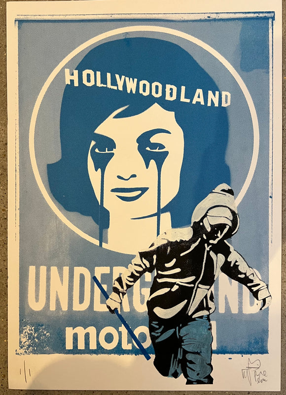 New logo for the Hollywoodland looters - Handfinished mini print