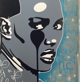 Handfinished Grace Jones  - bunnies in the mist