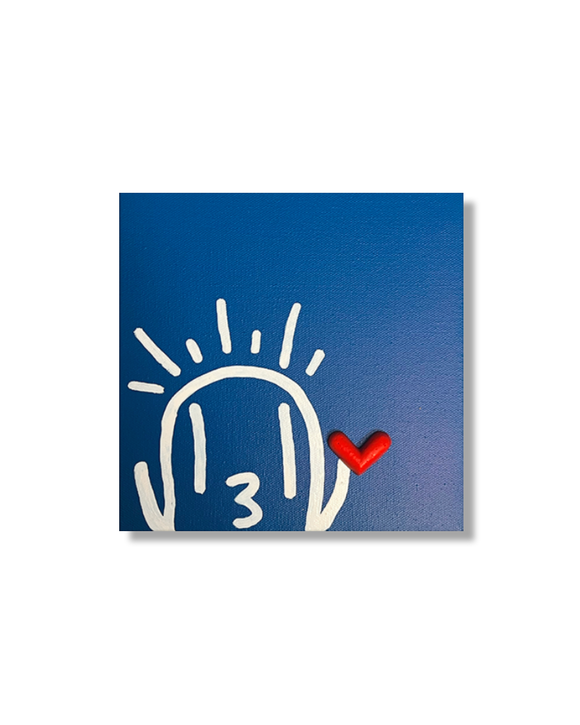 Blok - Excited Blok Character - Spray paint, oil based ink & cement on canvas – 1/1 Original (Copy)