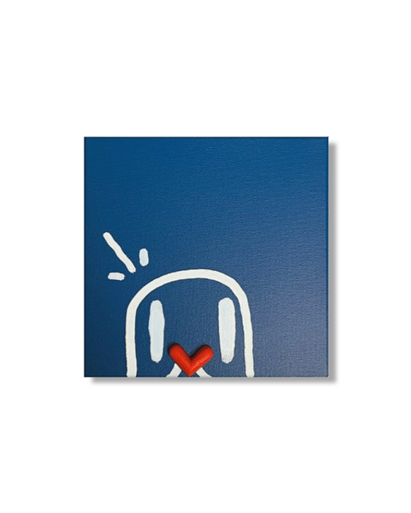 Blok - Cautious Character - Spray paint, oil based ink & cement on canvas – 1/1 Original