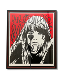 Françoise Hardy framed with inner edge glow - Les Femmes qui Pleurent Sont en Colère – "Women Who Cry are Angry".