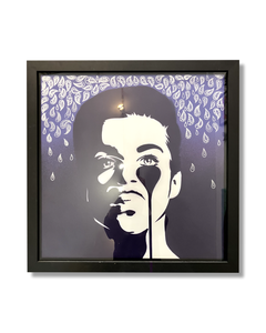 Prince Canvas - 3 Purple Paisley Rain in black chunky box frame