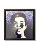 Prince Canvas - 3 Purple Paisley Rain in black chunky box frame