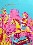 The Cameron Twins - Ride the Champion - Original Hand-painted Silkscreen - Framed