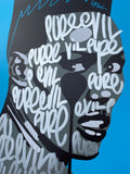 Handfinished Grace Jones screenprint - Tagged Face ala Keith Haring