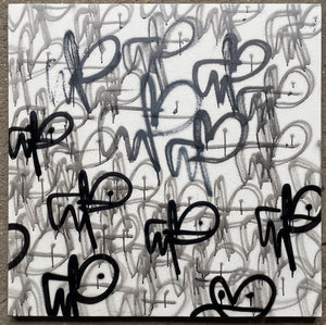 Bitey Bunnies canvas - Black Rabbit
