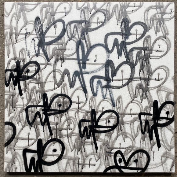 Bitey Bunnies canvas - Black Rabbit