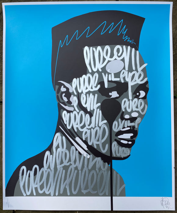 Handfinished Grace Jones screenprint - Tagged Face ala Keith Haring