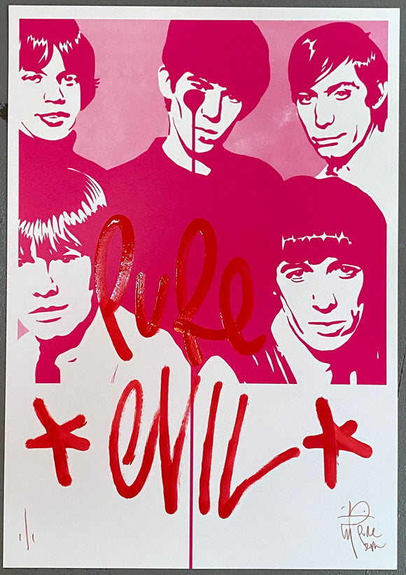 Rolling Stones pure evil - Handfinished ACBF print